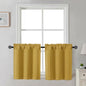 Gwine Black Tier Curtains 24 Inch Long 2 Panels for Kitchen