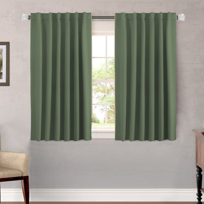 H.VERSAILTEX Blackout Curtains Thermal Insulated Window Treatment Panels Room Darkening Blackout Drapes for Living Room Back Tab/Rod Pocket Bedroom Draperies, 52 x 84 Inch, Light Sage, 2 Panels