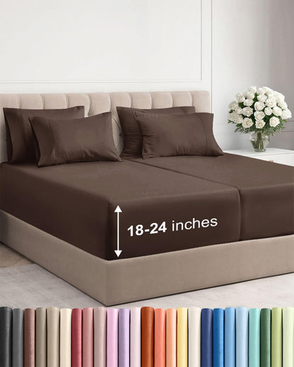 CGK Extra Deep King Sheet Set - 6pc Cooling Sheets - White