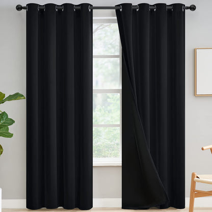 Yakamok Emerald Green Blackout Curtains 84 inches for Living Room, 52" Wide