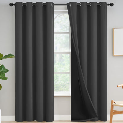 Yakamok Emerald Green Blackout Curtains 84 inches for Living Room, 52" Wide