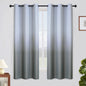 SimpleHome Ombre Black to Grey White Curtains for Living Room 52Wx84L