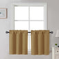 Gwine Black Tier Curtains 24 Inch Long 2 Panels for Kitchen