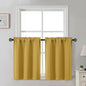 Gwine Black Tier Curtains 24 Inch Long 2 Panels for Kitchen