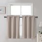 Gwine Black Tier Curtains 24 Inch Long 2 Panels for Kitchen