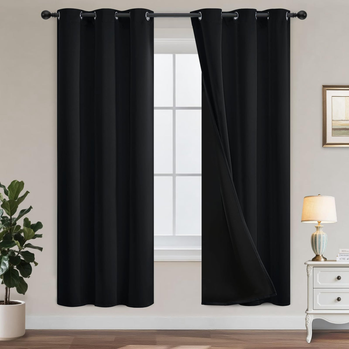 Yakamok Emerald Green Blackout Curtains 84 inches for Living Room, 52" Wide