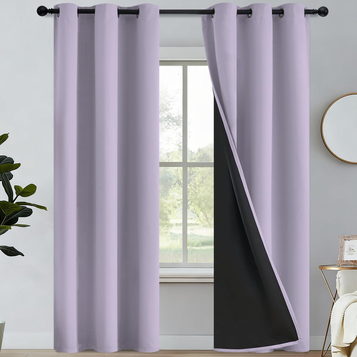 Yakamok Emerald Green Blackout Curtains 84 inches for Living Room, 52" Wide