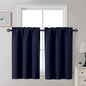 Gwine Black Tier Curtains 24 Inch Long 2 Panels for Kitchen
