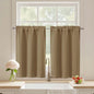 Black Cafe Curtains 24 Inch Length, Light Blocking Short Kitchen Window Curtains Over Sink, Half Window Blackout Drapes Tier Rod Pocket for Bathroom Basement Cabinet, 2x30Wx24L Inches
