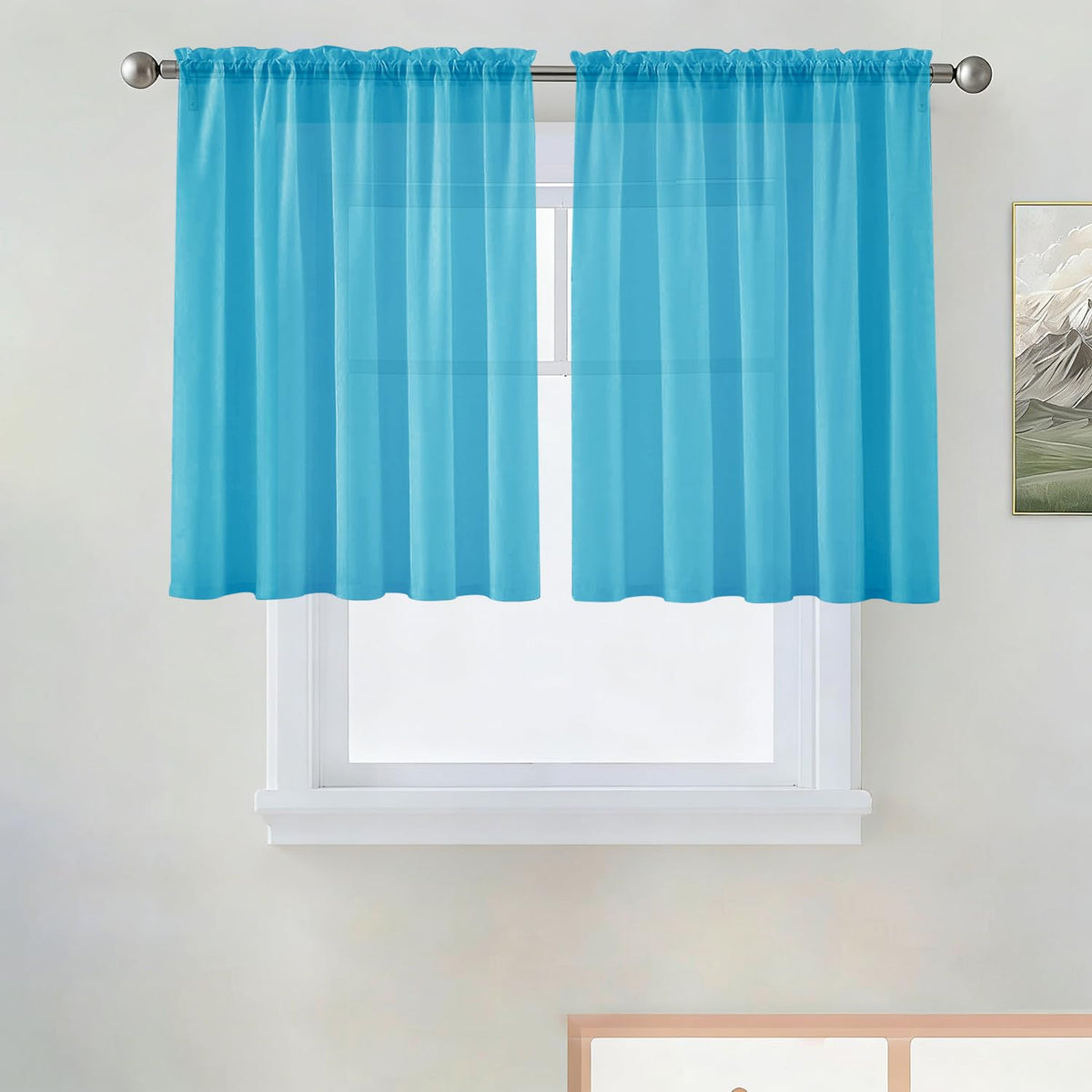 SpaceDresser Sheer Voile Curtains for Living Room 84 Inch Long 2 Panels