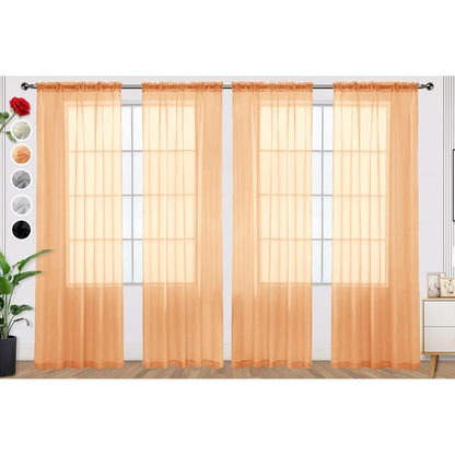 SpaceDresser Sheer Voile Curtains for Living Room 84 Inch Long 2 Panels