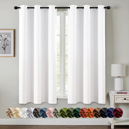 MIULEE Blackout Curtains for Bedroom 2 Panels 40 x 63 Inch Long Black