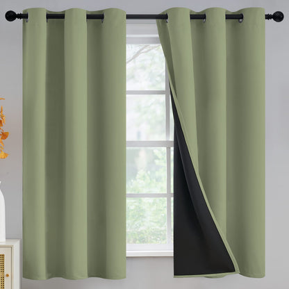 Yakamok Emerald Green Blackout Curtains 84 inches for Living Room, 52" Wide