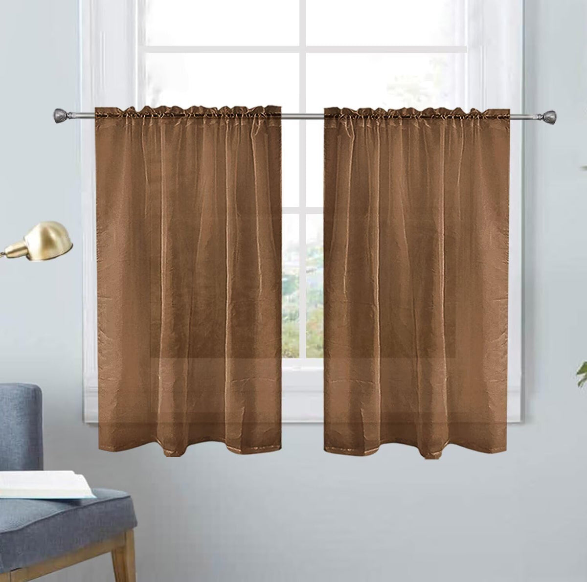 SpaceDresser Sheer Voile Curtains for Living Room 84 Inch Long 2 Panels