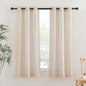 NICETOWN Semi Sheer Linen Ivory Curtains for Bedroom, W52xL84, 2 Panels