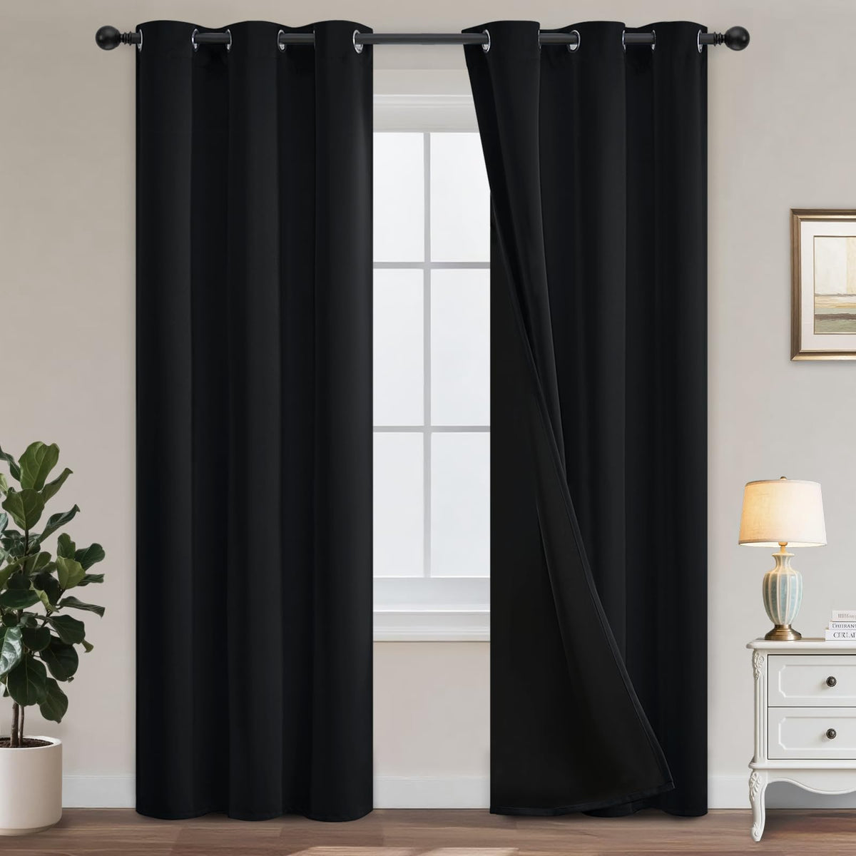 Yakamok Emerald Green Blackout Curtains 84 inches for Living Room, 52" Wide