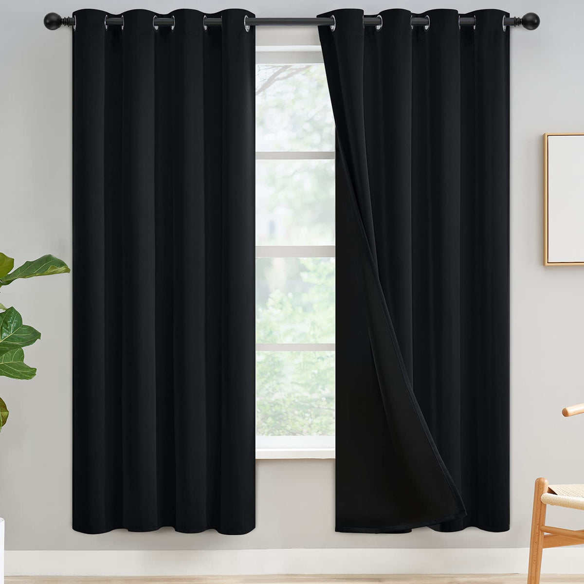 Yakamok Emerald Green Blackout Curtains 84 inches for Living Room, 52" Wide