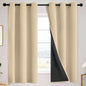 SimpleHome Cream 100% Blackout Curtains Room Darkening Living Room 84 Inch