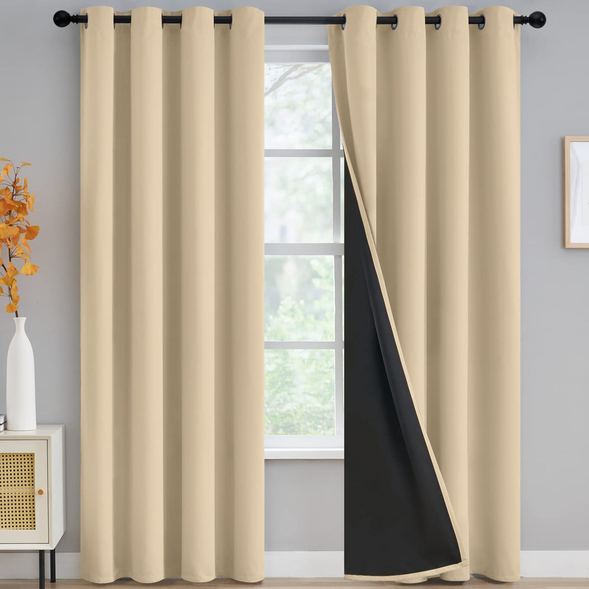 Yakamok Emerald Green Blackout Curtains 84 inches for Living Room, 52" Wide