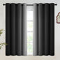 SimpleHome Ombre Black to Grey White Curtains for Living Room 52Wx84L