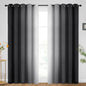 SimpleHome Ombre Black to Grey White Curtains for Living Room 52Wx84L