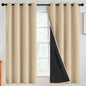 SimpleHome Cream 100% Blackout Curtains Room Darkening Living Room 84 Inch