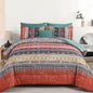 Cottolester Boho Comforter Set Queen Size 8 Piece Bed in a Bag Bohemian Striped Bedding Quilt Set Aqua Paisley Floral Comforter and Sheet Set,Soft Microfiber Complete Bedding Sets for All Season