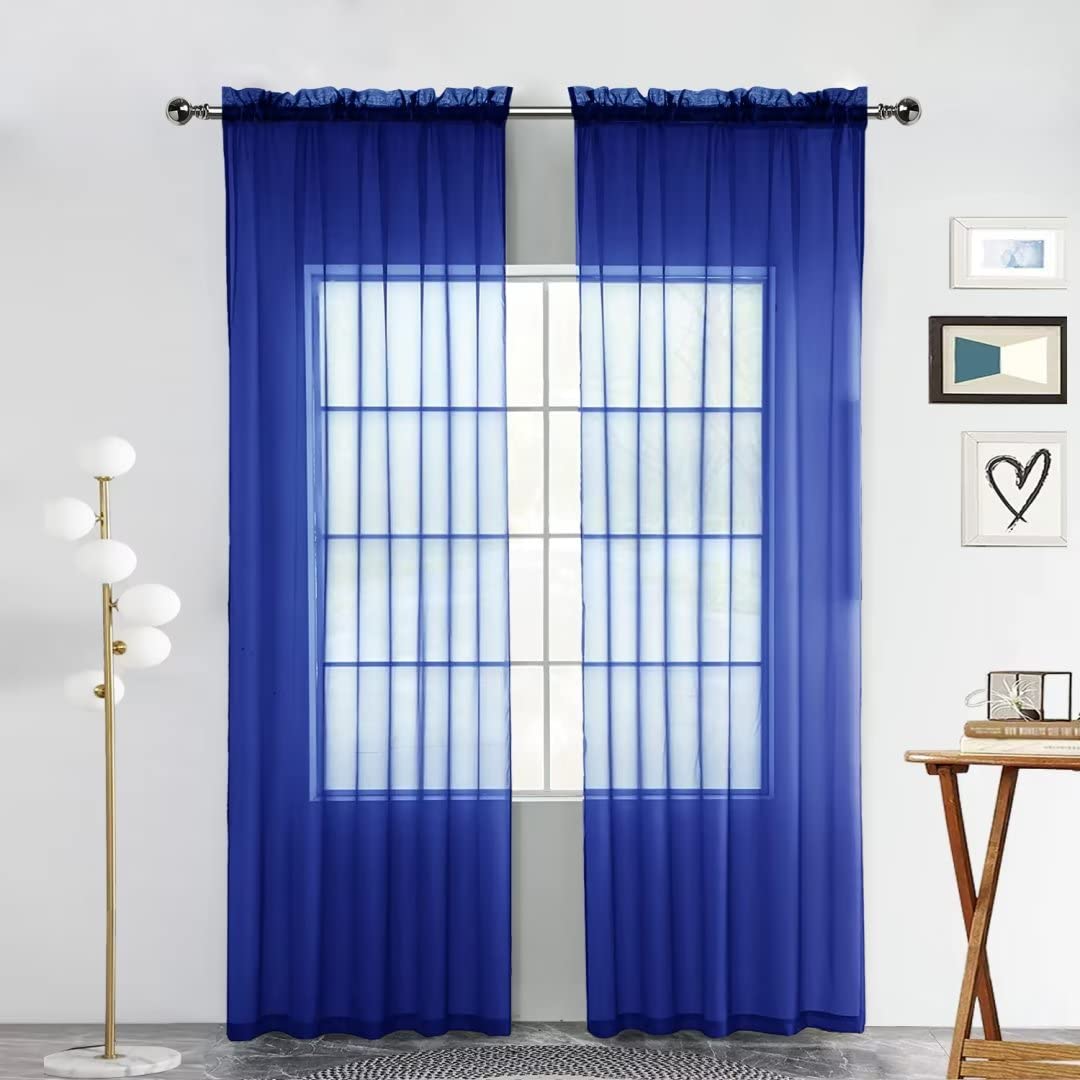 SpaceDresser Sheer Voile Curtains for Living Room 84 Inch Long 2 Panels