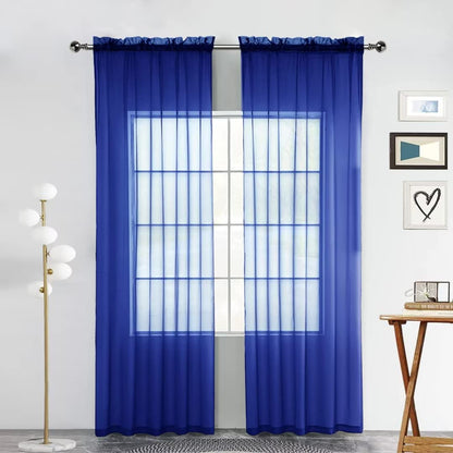 SpaceDresser Sheer Voile Curtains for Living Room 84 Inch Long 2 Panels