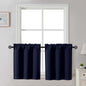 Gwine Black Tier Curtains 24 Inch Long 2 Panels for Kitchen