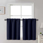 Gwine Black Tier Curtains 24 Inch Long 2 Panels for Kitchen