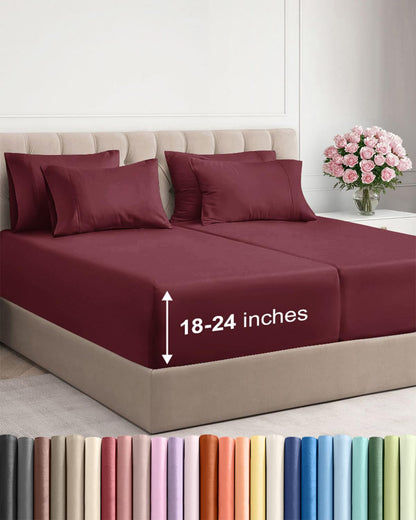 CGK Extra Deep King Sheet Set - 6pc Cooling Sheets - White
