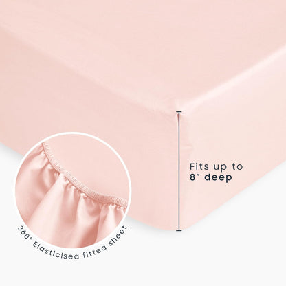 Wake In Cloud - Toddler Bedding Set for Girls, 100% Cotton Fabric, Cute Bow Heart Romantic Princess Style, 4 Pieces Soft Crib Bed Set Including Comforter, Sheets and Pillowcase, Pastel Pink
