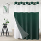 No Hook Shower Curtain and Liner Set, Ombre Black and White, 71x74