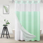 No Hook Shower Curtain and Liner Set, Ombre Black and White, 71x74