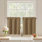 Black Cafe Curtains 24 Inch Length, Light Blocking Short Kitchen Window Curtains Over Sink, Half Window Blackout Drapes Tier Rod Pocket for Bathroom Basement Cabinet, 2x30Wx24L Inches