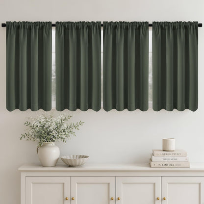 MIULEE Black Blackout Curtains 63 Inch Length for Bedroom Set of 4 Panels