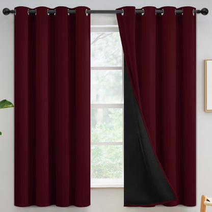 Yakamok Emerald Green Blackout Curtains 84 inches for Living Room, 52" Wide
