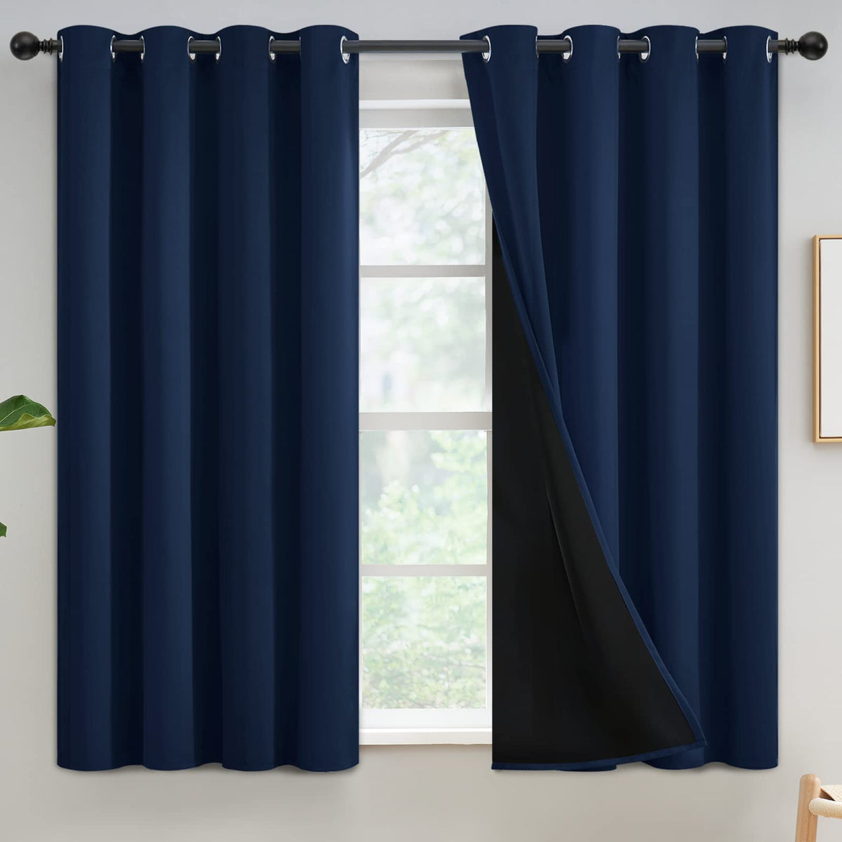 Yakamok Emerald Green Blackout Curtains 84 inches for Living Room, 52" Wide