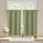 Black Cafe Curtains 24 Inch Length, Light Blocking Short Kitchen Window Curtains Over Sink, Half Window Blackout Drapes Tier Rod Pocket for Bathroom Basement Cabinet, 2x30Wx24L Inches