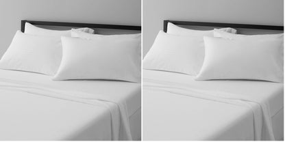 Amazon Basics Lightweight Super Soft Easy Care Breathable Microfiber 4 Piece Bed Sheets Set with 14-Inch Deep Pockets, Full, Navy Blue, Solid