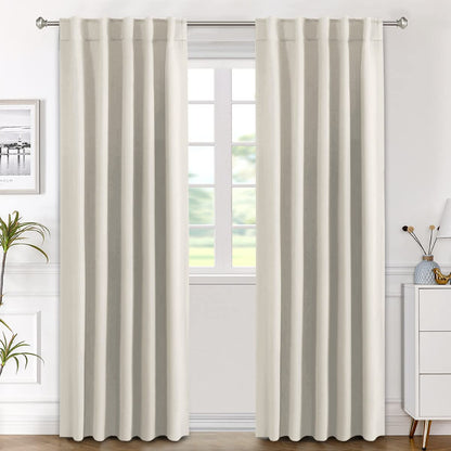 H.VERSAILTEX Blackout Curtains Thermal Insulated Window Treatment Panels Room Darkening Blackout Drapes for Living Room Back Tab/Rod Pocket Bedroom Draperies, 52 x 84 Inch, Light Sage, 2 Panels