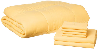 Full Size Comforter Set with Sheets - 7-Piece Bedding Collection - 1 Comforter, 1 Fitted Sheet, 1 Flat, 4 Pillowcases - Deep Pocket - Soft & Breathable Premium Quality - Ideal for All Seasons, Gray