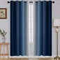 SimpleHome Ombre Black to Grey White Curtains for Living Room 52Wx84L