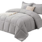 CozyLux Queen Comforter Set, 3-Piece Box-Stitched, Black