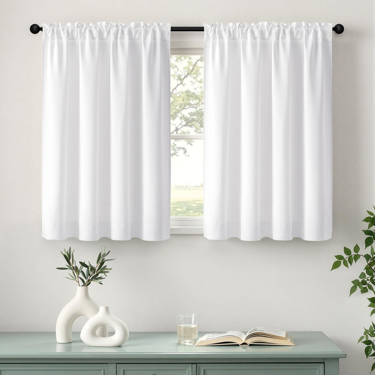 MIULEE Halloween Black Blackout Curtains for Bedroom Room 40"x63" 2 Panels