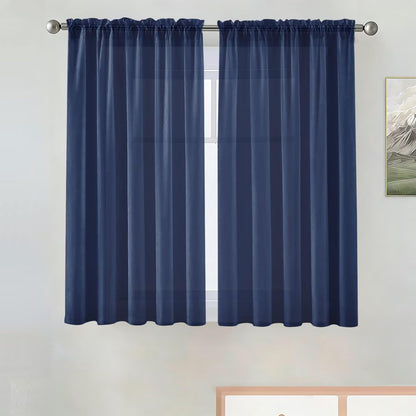 SpaceDresser Sheer Voile Curtains for Living Room 84 Inch Long 2 Panels