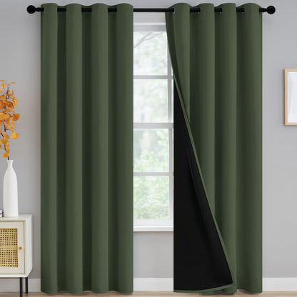 Yakamok Emerald Green Blackout Curtains 84 inches for Living Room, 52" Wide