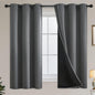 Yakamok Emerald Green Blackout Curtains 84 inches for Living Room, 52" Wide
