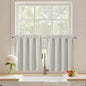 Black Cafe Curtains 24 Inch Length, Light Blocking Short Kitchen Window Curtains Over Sink, Half Window Blackout Drapes Tier Rod Pocket for Bathroom Basement Cabinet, 2x30Wx24L Inches